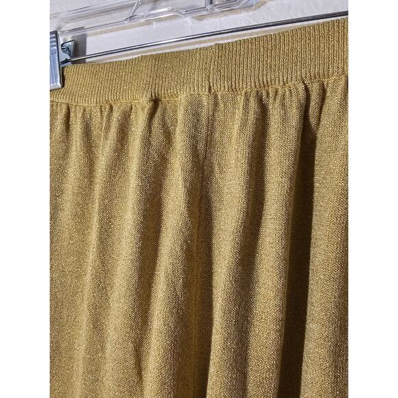 VTG 90’S THE ICING Womens 2 pc set Top Rayon Gold Shimmer Knit Leggings Small - Picture 9 of 10